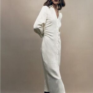 ZARA JACQUARD Cream Dress Small Worn Once!